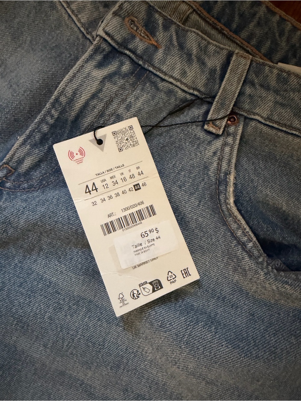 Zara Straight-Leg Jeans in Light Blue Denim
